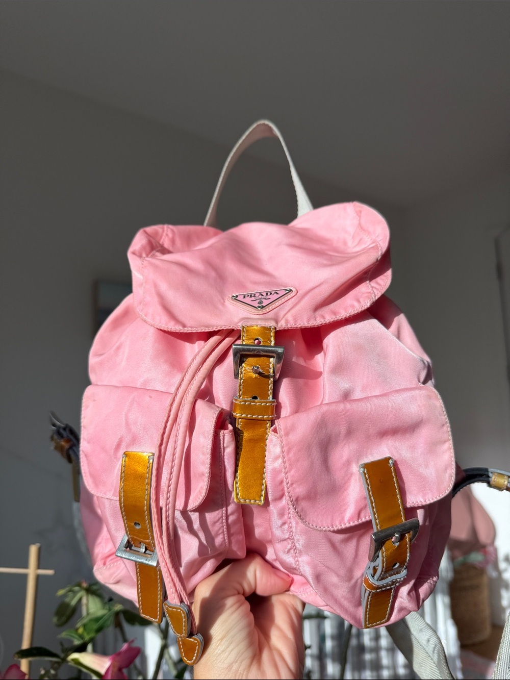 Authentic Prada Vintage Pink Backpack Y2K Fairy Coquette Rare Color w/COA